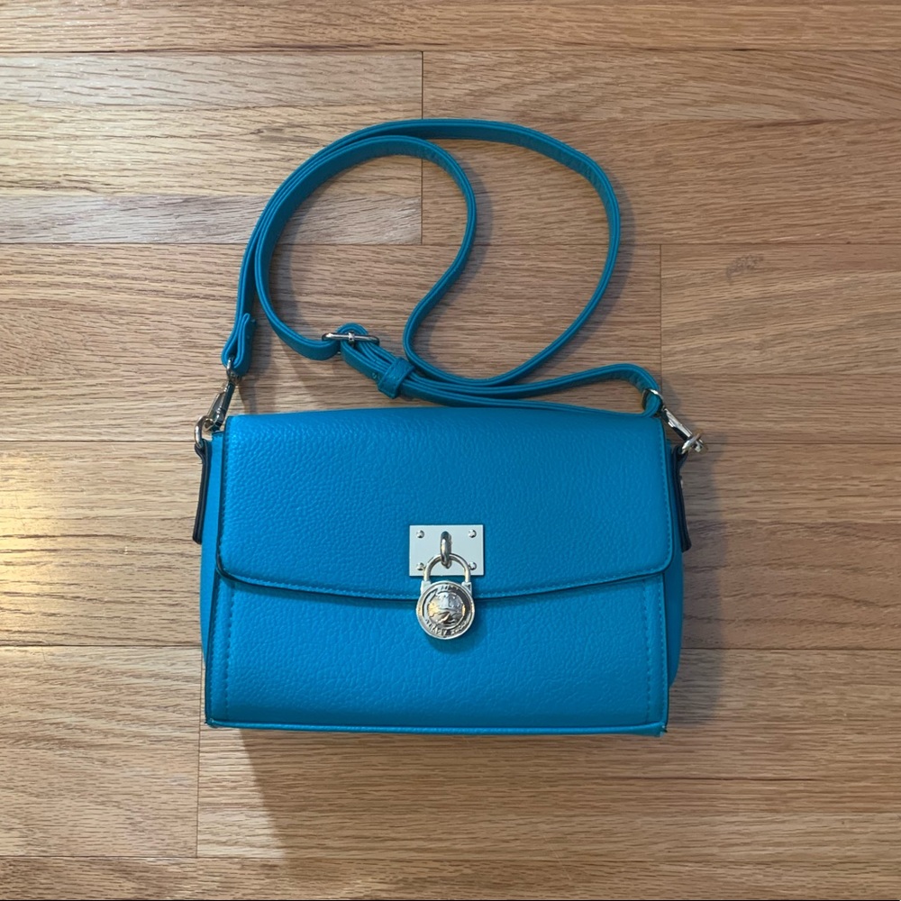 Beautiful Teal Tracy Zhou Golden Locket Crossbody Bag